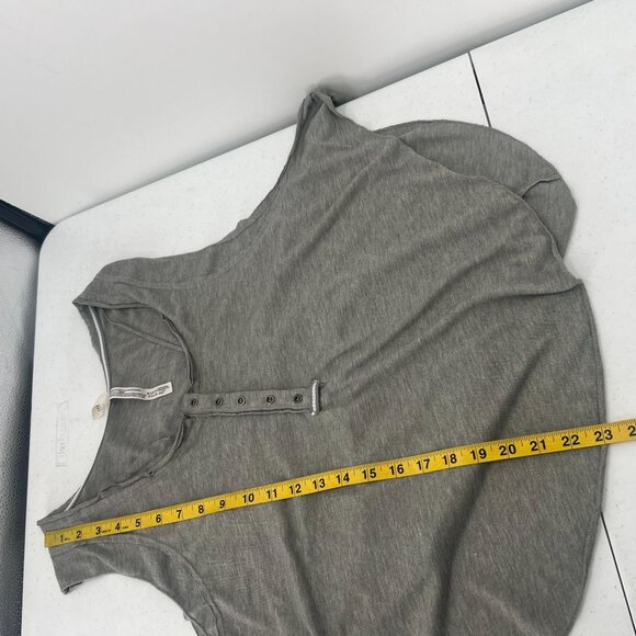 Free People FP Movement Gray Open Side‎ Tie Tank Top L Henley Style Athleisure - Picture 9 of 11